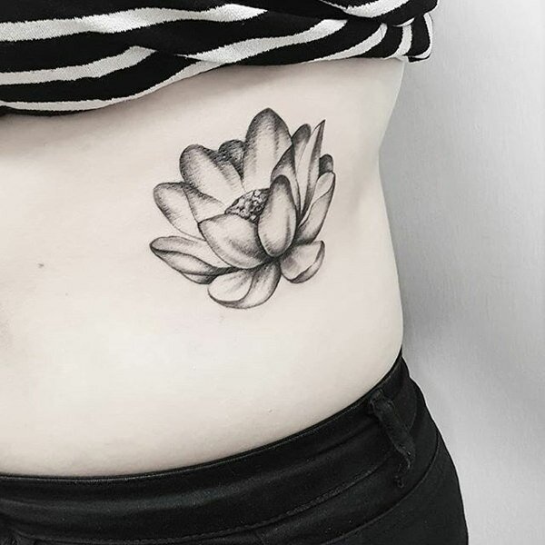 lotus flower tattoos black and white